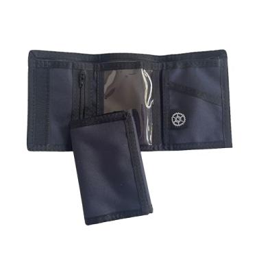 Imagem de Carteira de nylon com três dobras com bolso para moedas, Azul-marinho escuro, 3 x 5, Carteira com três dobras