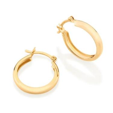 Imagem de Brinco Argola Lisa Rommanel Banhado a Ouro 18K - Elegância e Conforto 