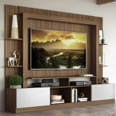 Imagem de Rack Estante com Painel TV 65" e 2 portas Rio Multimóveis, Madeirado/B