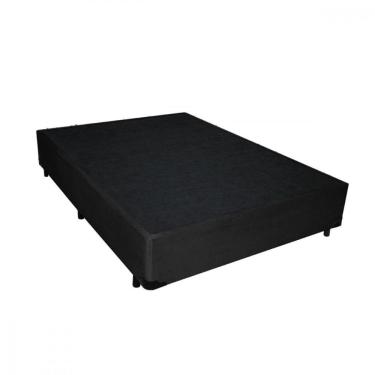 Imagem de Cama Box Casal 138x188x25cm Corino Preto Com Pés Dancar
