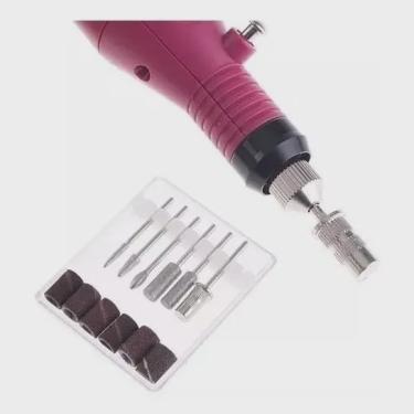 Imagem de Lixadeira Unha Lixa Elétrica Profissional Bloco Motor Bivolt 5 brocas