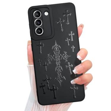 Imagem de KANGHAR Capa para Samsung Galaxy S21 Aesthetic Blessed Cross Jesus Cristão Gótico Projetada para Mulheres Meninas e Homens, Proteção Total da Câmera Slim Fit Capa Protetora TPU Macio à Prova de Choque