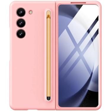 Imagem de Capa protetora à prova de choque para Samsung Galaxy Z Fold 5 com caneta S Pen e protetor de tela integrado, compatível com carregamento sem fio MagSafe, capa protetora à prova de choque para Samsung