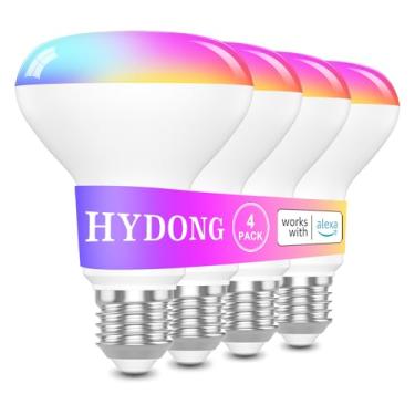 Imagem de HYDONG Lâmpadas Inteligentes, Lâmpadas Inteligentes Br30 Funcionam Com Alexa, Lâmpadas De Holofote 10W 900Lm, Lâmpada Rgbcw Que Muda De Cor, Lâmpada Wifi 2,4 Ghz, Base E26 Regulável Por Aplicativo,