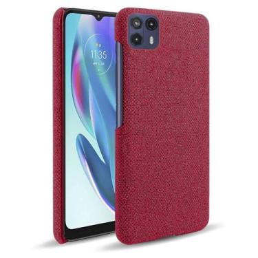 Imagem de Capa para MOTO G50 5G,Capa desenhada em lona,Case Protetora Ultrafina com Empunhadura Macia,Design em Tecido Antichoque e Antiarranhões-Red
