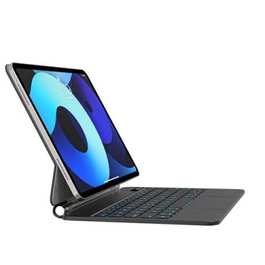 Imagem de Emoonland Capa Com Teclado Para Ipad Air 11 Polegadas 2024-M2 E Ipad Pro 11 Polegadas 4ª/3ª/2ª/1ª E Ipad Air 10,9" 5ª/4ª Geração - Magic Keyboard Com Trackpad, Retroiluminação De 7 Cores, Repouso/D