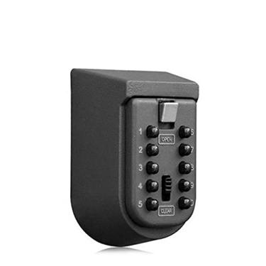 Imagem de Cofre de chave, caixa de bloqueio de chave, caixa de armazenamento de chaves montada na parede ao ar livre caixa de bloqueio de armazenamento de chaves 10 dígitos combinação de botão de pressão senha