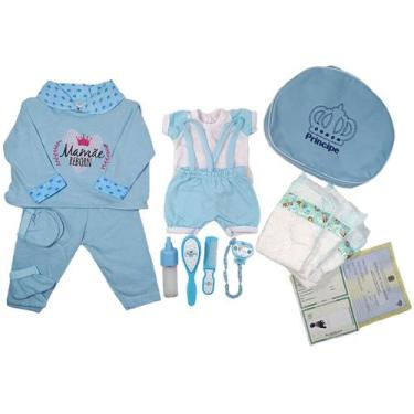 Imagem de Enxoval Bebê Reborn Menino 2 Trocas de Roupa  + Bolsa - Mamãe Reborn, 