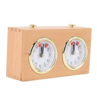 Imagem de Relógio de Xadrez, Cronômetro Analógico de Madeira Retro Com Mecanismo de Quartzo, Sem Necessidade de bateria. Operação Intuitiva e Fácil de Enrolar para Xadrez, Xadrez Chinês,