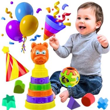 Imagem de Kit brinquedos para bebe 2 anos educativo pedagogico de montar e encaixar didatico recreativo jogos escolar infantil presente criança menino menina aniversário natal pascoa