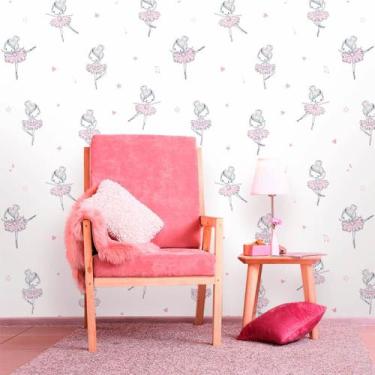Imagem de Papel de Parede Autocolante Baby Bailarinas Cute 270 - Inove Papéis de