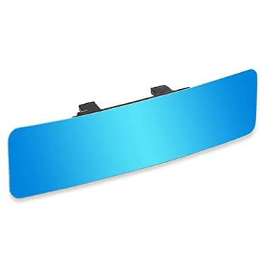 Imagem de SkycropHD Espelho retrovisor antirreflexo espelho retrovisor interior de carro sem moldura amplo angular panorâmico para eliminar pontos cegos – convexo, 30 cm (azul)