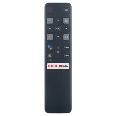 Imagem de PERFASCIN Controle remoto de voz de substituição SRC802V FNR1 adequado para TCL Full HD Smart Android TV 40S330 32S330 65Q637 55Q637 55S430(F601) 43S430(F601) Sub LRC802V