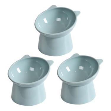 Imagem de Comedouro Bebedouro Elevado Anti Engasgo Pet Gato Cachorro Kit E Unidade(3,Azul-claro)