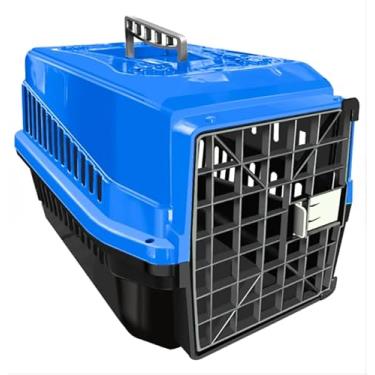 Imagem de Caixa de Transporte Pet Cachorro Gato Coelho Roedores Aves Filhotes Viagem e Passeio (Azul,N3)