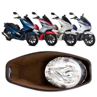 Imagem de Forração Honda Pcx 150 Acessório Baú 19 20 Forro Marrom - Jaspe Ateliê