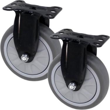 Imagem de Kit 2 Rodinhas Roda Rodizio Reforçado Anti Risco De 125x32mm - Genéric