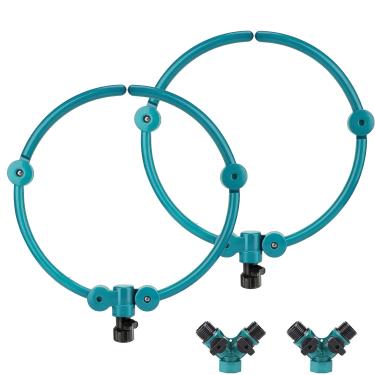 Imagem de Sistema de água de árvore 360° Anel de irrigação de flores irrigador de círculo de irrigação para árvores novas plantas ao ar livre canteiros de jardim elevados plantas arbustos, canteiros de flores