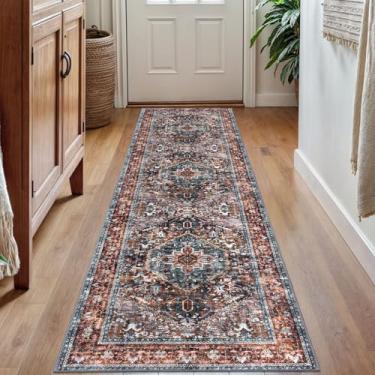 Imagem de KOZYFLY Corredores para corredores de 6 x 18 m lavável tapete de corredor de cozinha boho para entrada interior impresso oriental lã sintética tapete corredor para quarto cozinha hall, vermelho