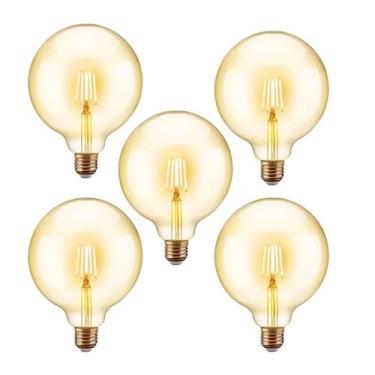Imagem de 5 Lâmpadas Filamento Led G125 Decorativa 4w Bivolt E27 Varal Luz Retrô