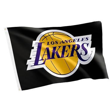 Imagem de Desert Cactus Bandeira do Los Angeles Lakers NBA National Basketball Association 100% poliéster interior exterior bandeiras 0,9 x 1,5 m LA (bandeira L)