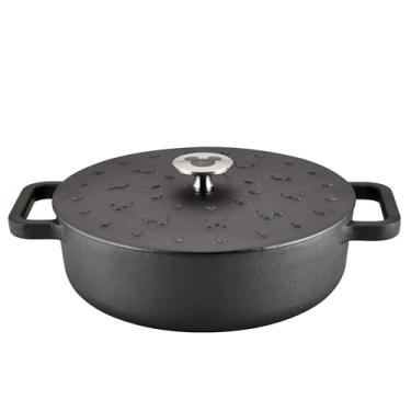 Imagem de Farberware Caçarola de ferro fundido pré-temperada monocromática Disney com tampa, 3 litros - preta