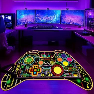 Imagem de FJKJHKGJ Tapete de gamer para quarto de meninos – Tapete engraçado para controle de jogos, tapete de quarto de meninos, decoração de quarto para meninos, crianças, adolescentes, 1,7 x 1,8 m