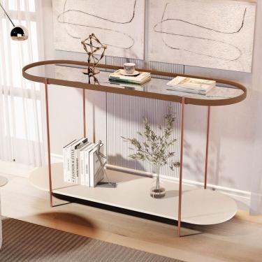 Imagem de Aparador Alamanda com Espelho Castanho/Off White/Bronze - Jb Bechara