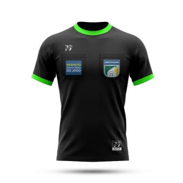 Imagem de Camiseta Árbitro Futebol Profissional Arbitragem Dry - Sete Sete Espor