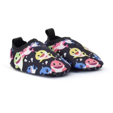 Imagem de Sapatilha Infantis Aquática Antiderrapantes, Macias, Calce Fácil para Praia, Piscina, Natação, Surf, Barco, Pesca, Camping, Caminhada, Neoprene (TUBARAO, BR, Bebê, Faixa Numérico, 16, 17)