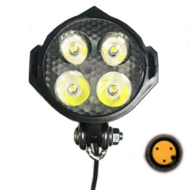 Imagem de NULKOMMA Farol Para Bicicleta Elétrica 36V-48V, Luz Led Superbrilhante Elétrica, Scooter, Montanha, Passeios Noturnos, À Prova D'Água (Fêmea De 3 Pinos)
