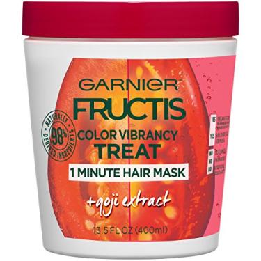 Imagem de Garnier Máscara De Tratamento Capilar Fructis Color Vibrancy Treat 1 Minuto Com Extrato Goji, 13,5 Onças Fluidas