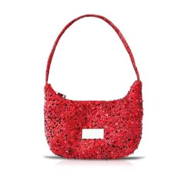 Imagem de Sacola feminina com lantejoulas, bolsa axila, bolsa para casamento, formatura, festas, viagens (estilo 342