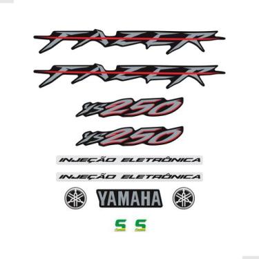 Imagem de Adesivos Para Yamaha Fazer 250 Ys 2008 Moto Preta + Emblemas - SPORTIN
