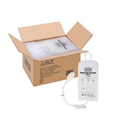 Imagem de AMERICAN HOSPITAL SUPPLY Bolsa De Infusão Pressão Ahs Medical 500Ml, Para Intravenosa Com Torneira 3 Vias, Design Inteligente E Fácil Usar, Suprimentos Equipamentos (Pacote 10)