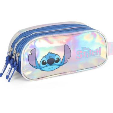 Imagem de Estojo Penal Triplo Stitch Disney 03 Divisórias Original Luxcel Filme 