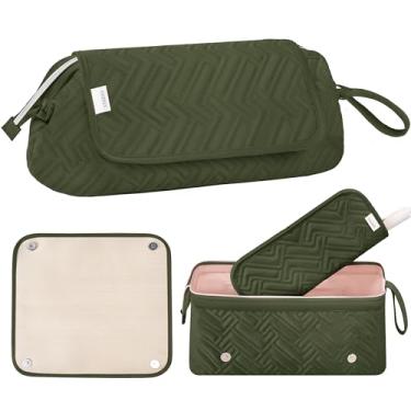 Imagem de Leudes Bolsa de viagem feminina para ferramentas de cabelo, tapete resistente ao calor para itens essenciais de viagem, alisadores, chapinhas, escovas de ar quente e bolsas organizadoras de secador de