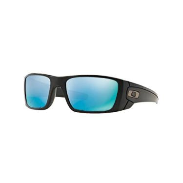 Imagem de Oakley Óculos de sol Fuel Cell armação preta fosca com lentes polarizadas H2O Prizm para águas profundas, Azul