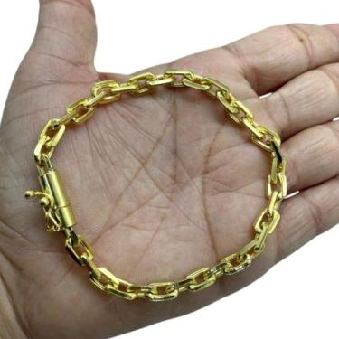 Imagem de Pulseira Cadeado 6mm Fecho 750 Banhado a Ouro 18K - ToJoia18k