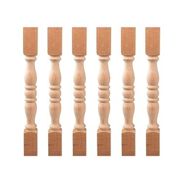 Imagem de TCHOSUZ Pacote Com 12 Balaústres De Madeira Inacabados 9-2/5", Corrimãos Decorativos Europeus Sem Pintura Para Escadas, Móveis, Marcenaria, Artesanato, Reforma Da Casa