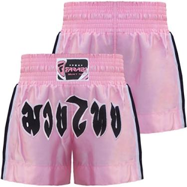Imagem de Shorts de Muay Thai Kick Boxing FARABI Rosa Feminino Feminino Treino MMA, Small, Medium