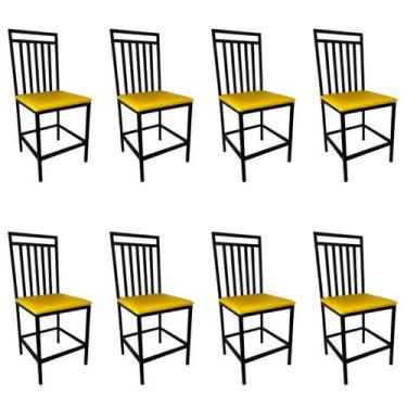 Imagem de Kit 8 Cadeira Reforçada Para Cozinha E Sala Jantar Moderna Eliane Asse