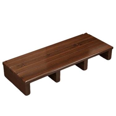 Imagem de FORRTY Escada De Madeira – Degrau Para Cama, Entrada, Cozinha, Banheiro – Banco Baixo Resistente, Madeira Maciça, Antiderrapante, Sem Montagem, Tamanhos 40–100cm(Marrom,100X30X15CM)