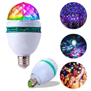 Imagem de Lâmpada Globo De Luz Giratória Led Rgb Jogo De Balada - Lâmpada Balada
