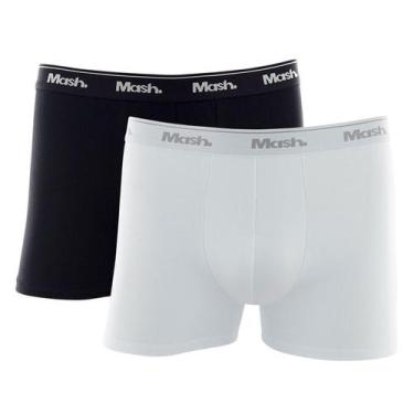 Imagem de Kit C/ 2 Cuecas Mash Boxer Cotton - 110.04, Br00, Branco, Preto, GG