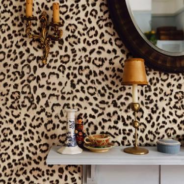 Imagem de HueBurst Papel de parede para descascar e colar leopardo impressão papel de contato autoadesivo papel de parede marrom removível à prova d'água papel de contato arte DIY papel de parede para quarto