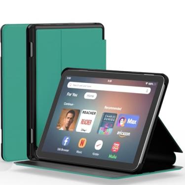 Imagem de Nova capa para tablet 8 e 8 Plus (12ª/10ª geração, 2024/2022/2020), capa com suporte ajustável multiengrenagem SHREBORN com parte traseira de TPU macio e despertar/hibernar automático também para Sony