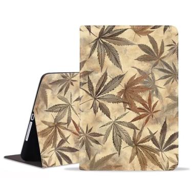 Imagem de FQTBCEARI Capa para iPad (A16) 11ª geração 11 polegadas 2025/iPad 10ª geração 10,9 polegadas 2022, capa fina de couro PU, suporte ajustável com capa de despertar/hibernar automático, folha de maconha