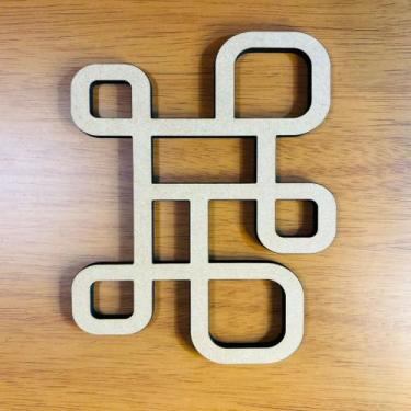 Imagem de Kit 5 Descanso de Panela MDF Preto ou Cru 6mm Corte a Laser Design Mod