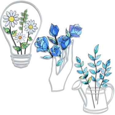 Imagem de ZogCowy 3 peças de arte de parede de flores de metal, decoração de parede para banheiro, sala de estar, quarto, cozinha, sala de jantar, decoração rústica de casa de fazenda - presentes de inauguração